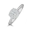 0.50ct Lab Diamond Cluster Solitaire Ring H/Si In 9K White Gold