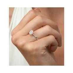 0.50ct Lab Diamond Cluster Solitaire Ring H/Si In 9K White Gold -The Diamond Store LBC4014Wh