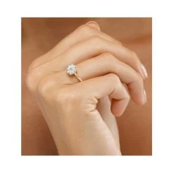 0.50ct Lab Diamond Cluster Solitaire Ring H/Si In 9K Gold -The Diamond Store LBC4014h