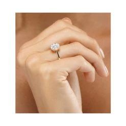 1 Carat Lab Diamond Cluster Solitaire Ring H/Si In 9K Gold -The Diamond Store LBC4015h