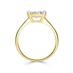 1 Carat Lab Diamond Cluster Solitaire Ring H/Si In 9K Gold -The Diamond Store LBC4015s