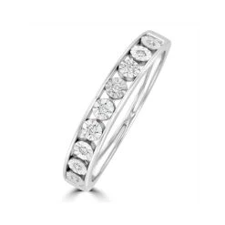 Channel Set Lab Diamond Eternity Ring 0.05ct In 9K White Gold