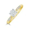 Lab Diamond Engagement Ring With Shoulders 0.25ct H/Si In 9K Gold