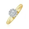 Lab Diamond Halo Engagement Ring 0.25ct H/Si In 9K Gold