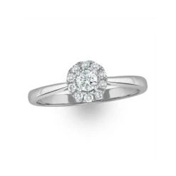 Lab Diamond Halo Engagement Ring 0.25ct H/Si In 9K White Gold -The Diamond Store LBC4019Wb