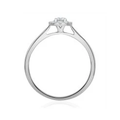 Lab Diamond Halo Engagement Ring 0.25ct H/Si In 9K White Gold -The Diamond Store LBC4019Ws