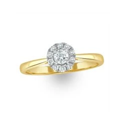 Lab Diamond Halo Engagement Ring 0.25ct H/Si In 9K Gold -The Diamond Store LBC4019b