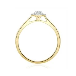 Lab Diamond Halo Engagement Ring 0.25ct H/Si In 9K Gold -The Diamond Store LBC4019s