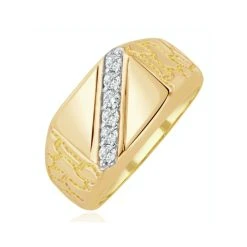 Mens Lab Diamond Signet Ring 9K Gold 0.25ct H/Si
