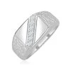 Mens Lab Diamond Signet Ring 0.25ct H/Si In Sterling Silver