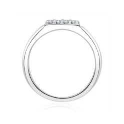 Mens Lab Diamond Encrusted 0.50ct H/Si Signet Ring In Sterling Silver -The Diamond Store LBD1201Ws