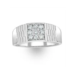Mens Lab Diamond Signet Ring 0.50ct H/Si In 925 Silver 7 Mens Lab Diamond Signet Ring 0.50ct H/Si In 925 Silver -The Diamond Store LBD1202Sb