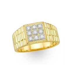 Mens Lab Diamond Design Ring 0.25ct H/Si In 9K Gold -The Diamond Store LBD1203b