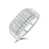Mens Lab Diamond Pave Encrusted Ring 1ct H/Si In 925 Silver