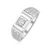 Mens 0.25ct Lab Diamond Design Ring In 925 Sterling Silver