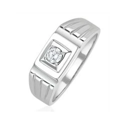 Mens 0.25ct Lab Diamond Design Ring In 925 Sterling Silver