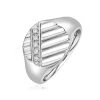 Mens Lab Diamond Signet Ring 0.07ct H/Si In 925 Silver