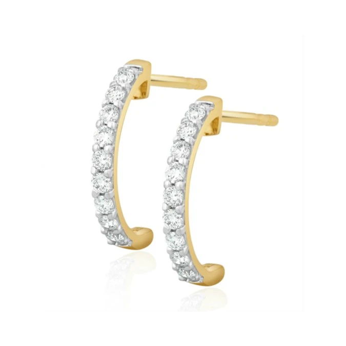 Comfort Huggie Lab Diamond Earrings 0.25ct H/Si In 9K Gold 1 Comfort Huggie Lab Diamond Earrings 0.25ct H/Si In 9K Gold