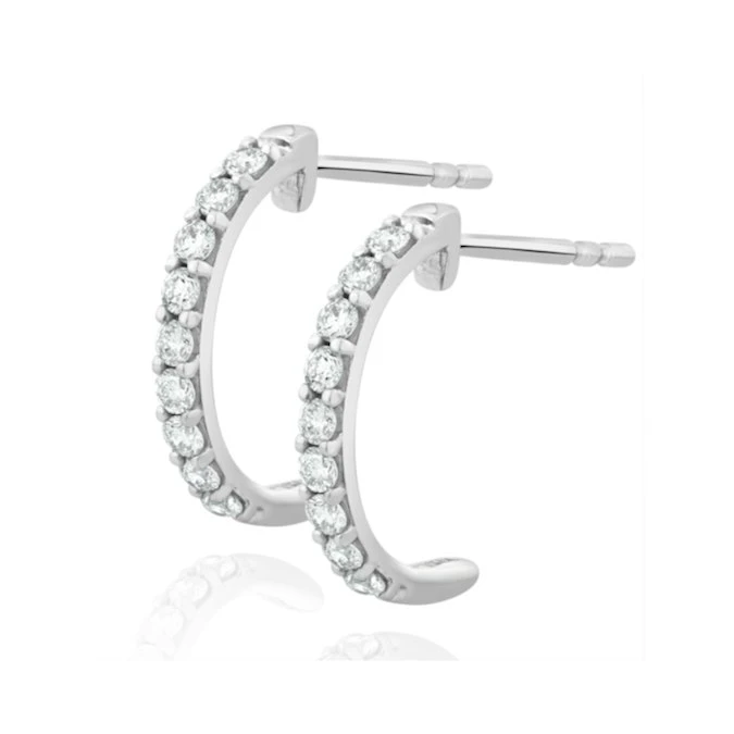 Comfort Huggie Lab Diamond Earrings 0.25ct H/Si In 9K White Gold 1 Comfort Huggie Lab Diamond Earrings 0.25ct H/Si In 9K White Gold
