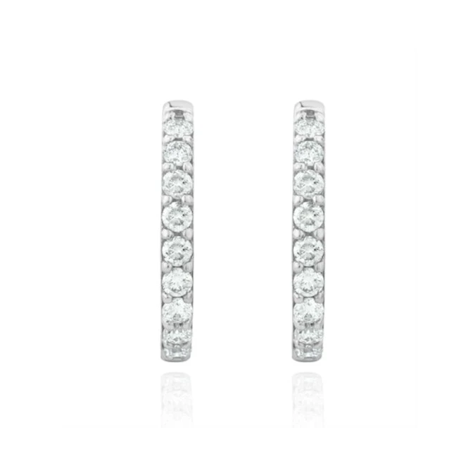 Comfort Huggie Lab Diamond Earrings 0.25ct H/Si In 9K White Gold 2 Comfort Huggie Lab Diamond Earrings 0.25ct H/Si In 9K White Gold - Image 2
