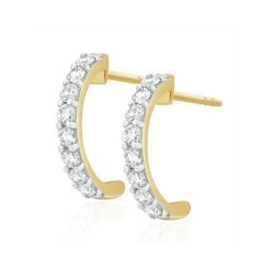 Comfort Huggie Lab Diamond Earrings 0.50ct H/Si In 9K Gold