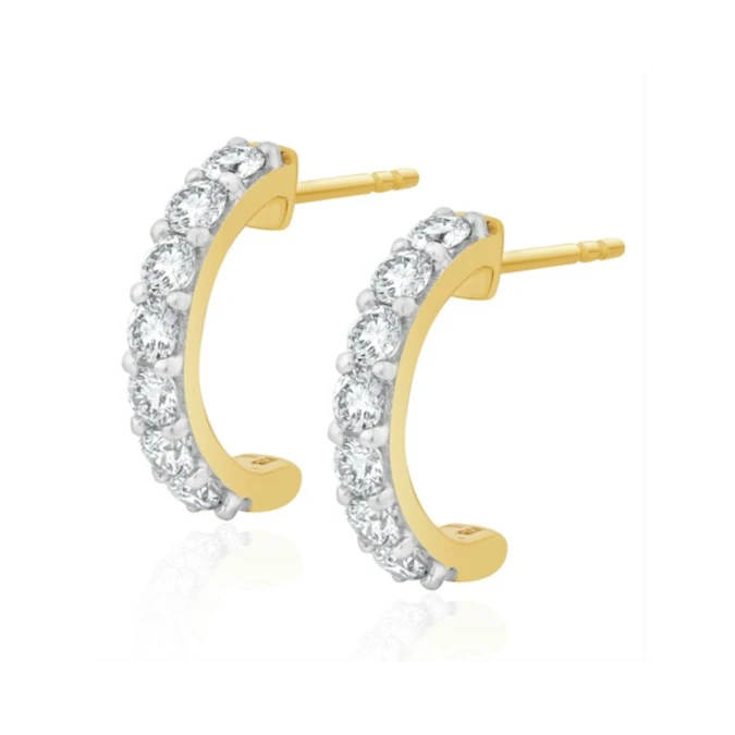 Comfort Huggie Lab Diamond Earrings 1.00ct H/Si In 9K Gold 1 Comfort Huggie Lab Diamond Earrings 1.00ct H/Si In 9K Gold
