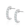 Comfort Huggie Lab Diamond Earrings 1.00ct H/Si In 9K White Gold