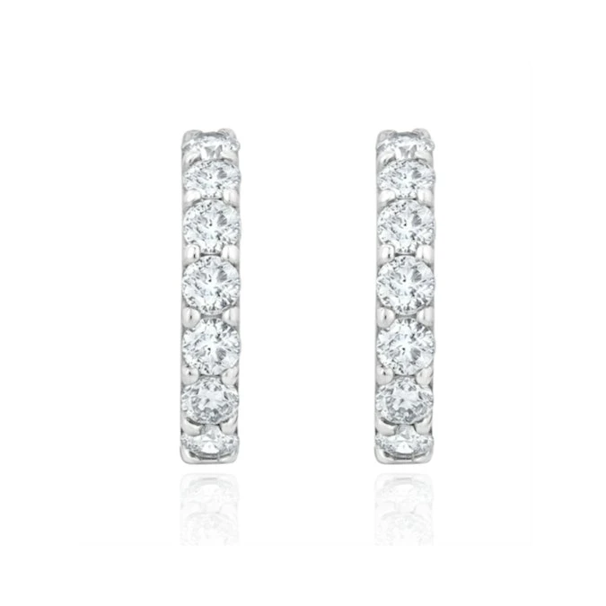 Comfort Huggie Lab Diamond Earrings 1.00ct H/Si In 9K White Gold 2 Comfort Huggie Lab Diamond Earrings 1.00ct H/Si In 9K White Gold - Image 2