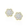 Lab Diamond Cluster Flower Earrings 0.25ct Set In 9K Gold