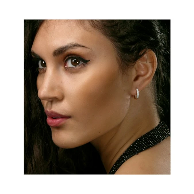 Lab Diamond Huggie Earrings 0.25ct H/Si Pave Set In 9K Gold 2 Lab Diamond Huggie Earrings 0.25ct H/Si Pave Set In 9K Gold - Image 2