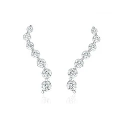 Lab Diamond Ear Climber Life Journey Earrings 1.00ct H/Si 9KW Gold