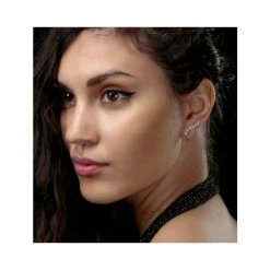 Lab Diamond Ear Climber Life Journey Earrings 1.00ct H/Si 9KW Gold -The Diamond Store LBF3009Wha