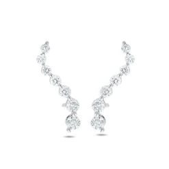 Ear Climber Life Journey 0.50ct Lab Diamond Earrings 9K White Gold