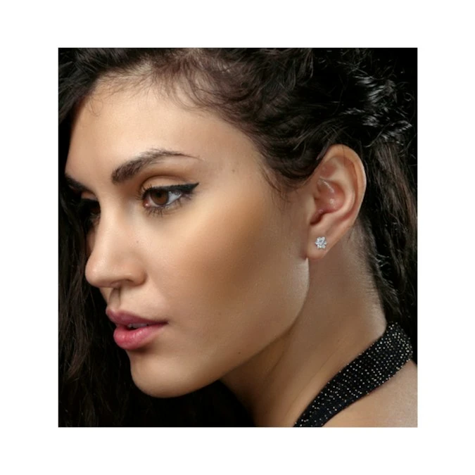 0.50ct Lab Diamond Flower Cluster Earrings In 9K White Gold 3 0.50ct Lab Diamond Flower Cluster Earrings In 9K White Gold - Image 3