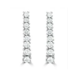 1ct Lab Diamond Life Journey Drop Earrings Set In 9K White Gold
