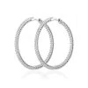 2.00ct Lab Diamond Hoop Earrings H/Si Quality In 9K White Gold - 40mm