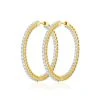 1.00ct Lab Diamond Hoop Earrings H/Si Quality In 9K Gold - 30mm
