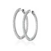 1.00ct Lab Diamond Hoop Earrings H/Si Quality In 9K White Gold - 30mm