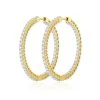 4.00ct Lab Diamond Hoop Earrings H/Si Quality In 9K Gold - 42mm
