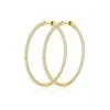 1.00ct Lab Diamond Hoop Earrings H/Si Quality In 9K Gold - 40mm