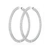 4.00ct Lab Diamond Hoop Earrings H/Si Quality In 9K White Gold - 52mm