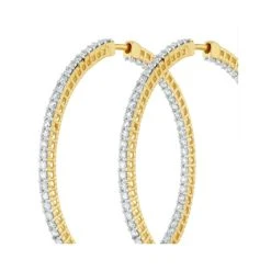4.00ct Lab Diamond Hoop Earrings H/Si Quality In 9K Gold - 52mm 9 4.00ct Lab Diamond Hoop Earrings H/Si Quality In 9K Gold - 52mm -The Diamond Store LBF3044a