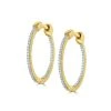 0.25ct Lab Diamond Hoop Earrings H/Si Quality In 9K Gold - 21mm