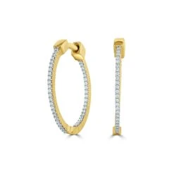 0.25ct Lab Diamond Hoop Earrings H/Si Quality In 9K Gold - 21mm 8 0.25ct Lab Diamond Hoop Earrings H/Si Quality In 9K Gold - 21mm -The Diamond Store LBF3046s