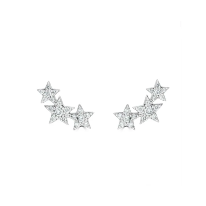 Ear Climbers Earrings Lab Diamond 0.20ct In 925 Sterling Silver 1 Ear Climbers Earrings Lab Diamond 0.20ct In 925 Sterling Silver