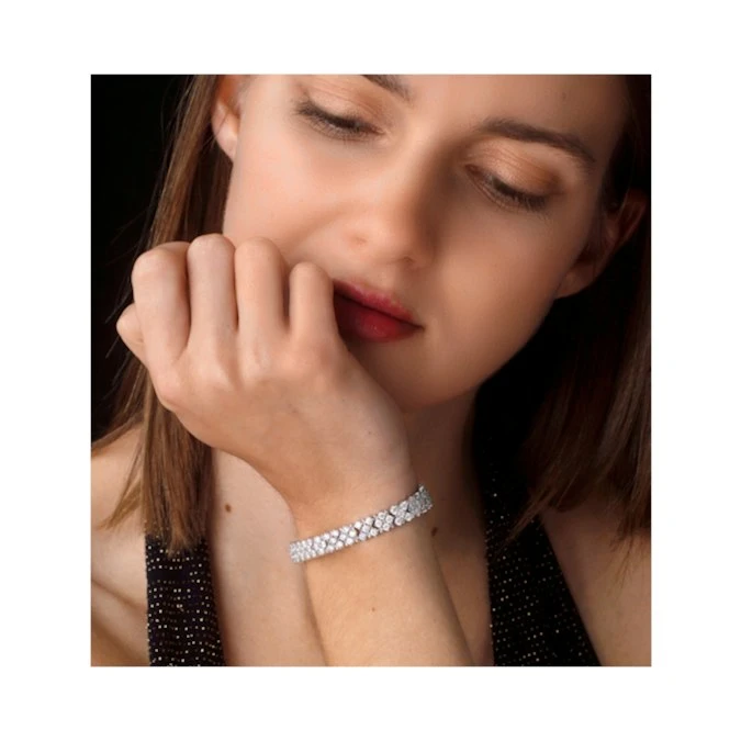 Evening Bracelet 8.11ct Lab Diamond 9K White Gold 2 Evening Bracelet 8.11ct Lab Diamond 9K White Gold - Image 2