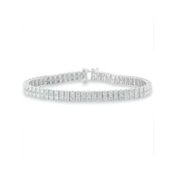 Double Row Lab Diamond Tennis Bracelet 6.20ct In 9K White Gold -The Diamond Store LBG2001W