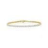 3ct Cluster Lab Diamond Tennis Bracelet H/Si Set In 9K Yellow Gold
