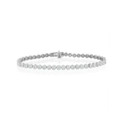 3ct Cluster Lab Diamond Tennis Bracelet H/Si Set In 9K White Gold -The Diamond Store LBG2002W