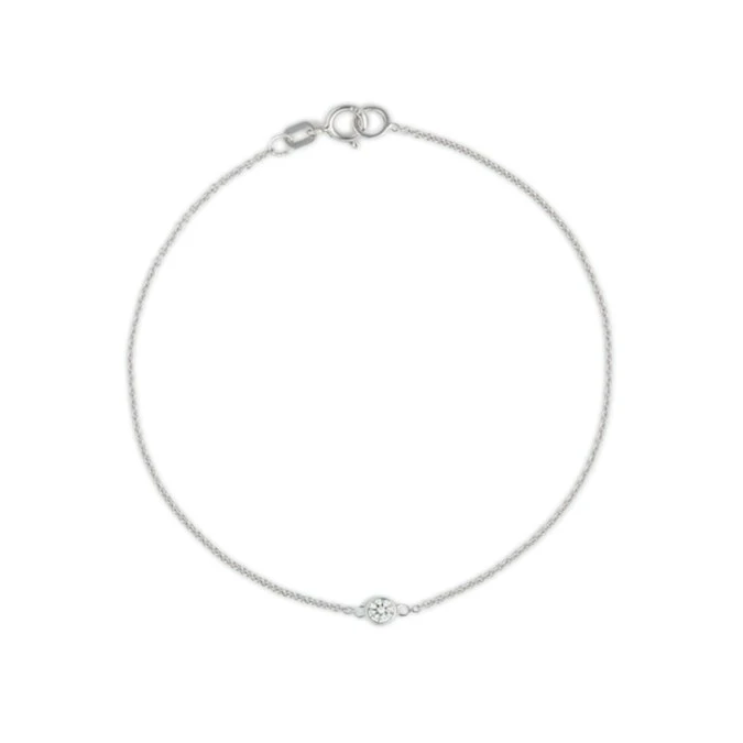 Lab Diamond Bracelet 0.08ct Set In 925 Sterling Silver 1 Lab Diamond Bracelet 0.08ct Set In 925 Sterling Silver
